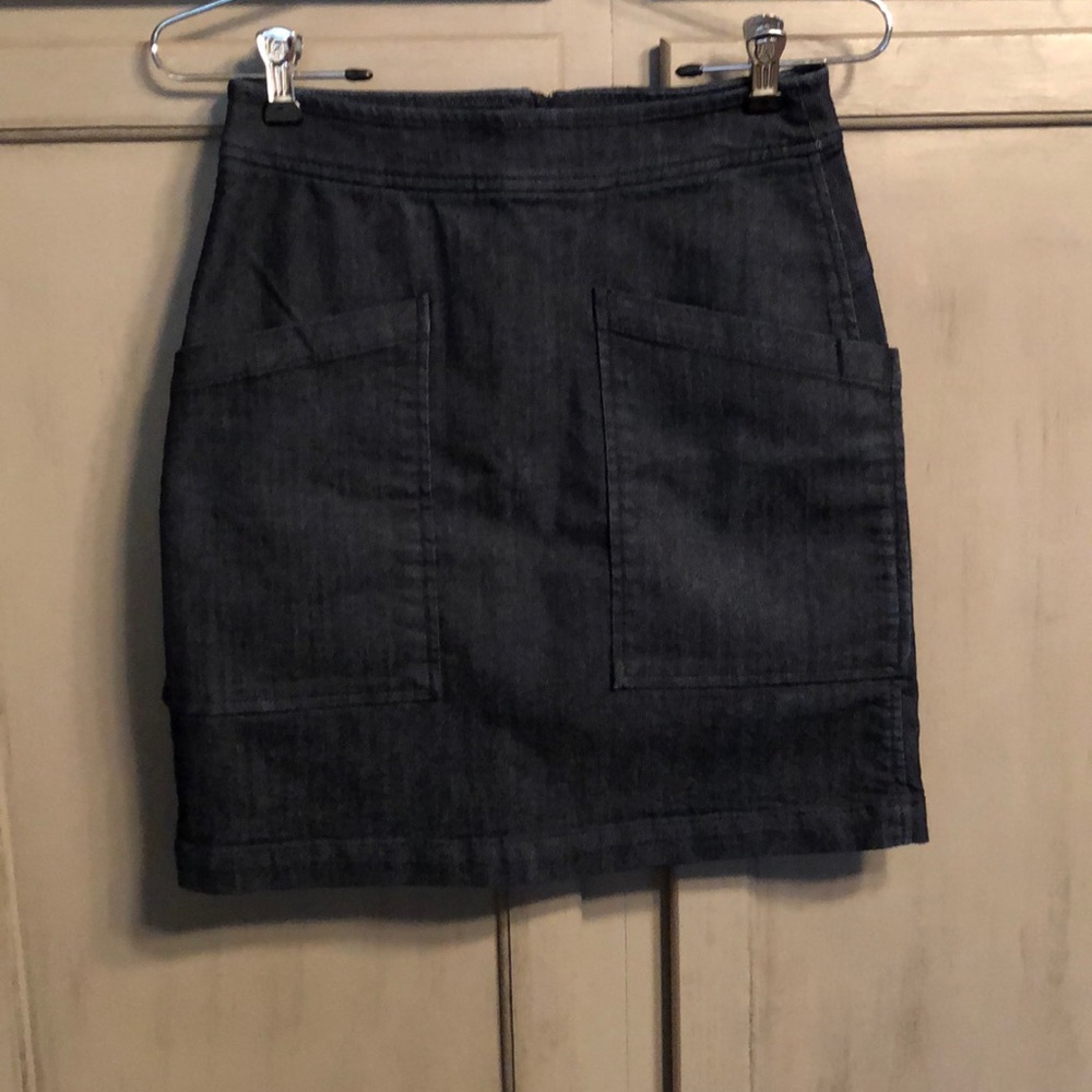 LOFT mini dark denim petite skirt 00P